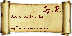 Szekeres Réka névjegykártya